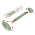 thumbnail image 3 of Rodillo facial de jade para eliminar arrugas, drenaje linfático y lifting facial con aceite esencial, botella verde, 3 of 14