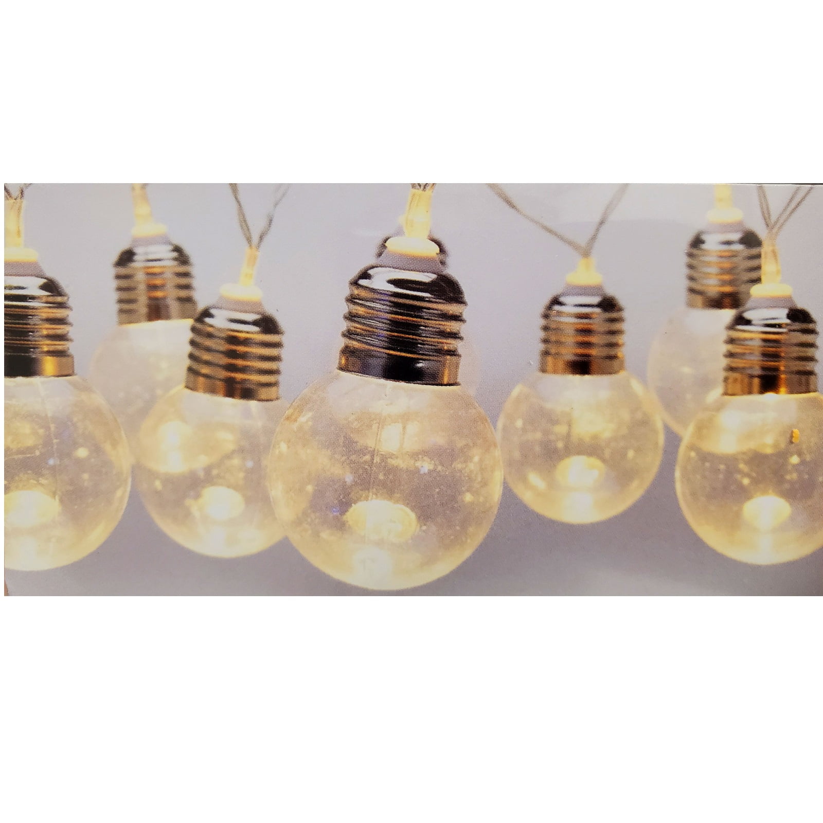 Light Bulbs Party Light String Set of 10 Warm White LED Lights Battery