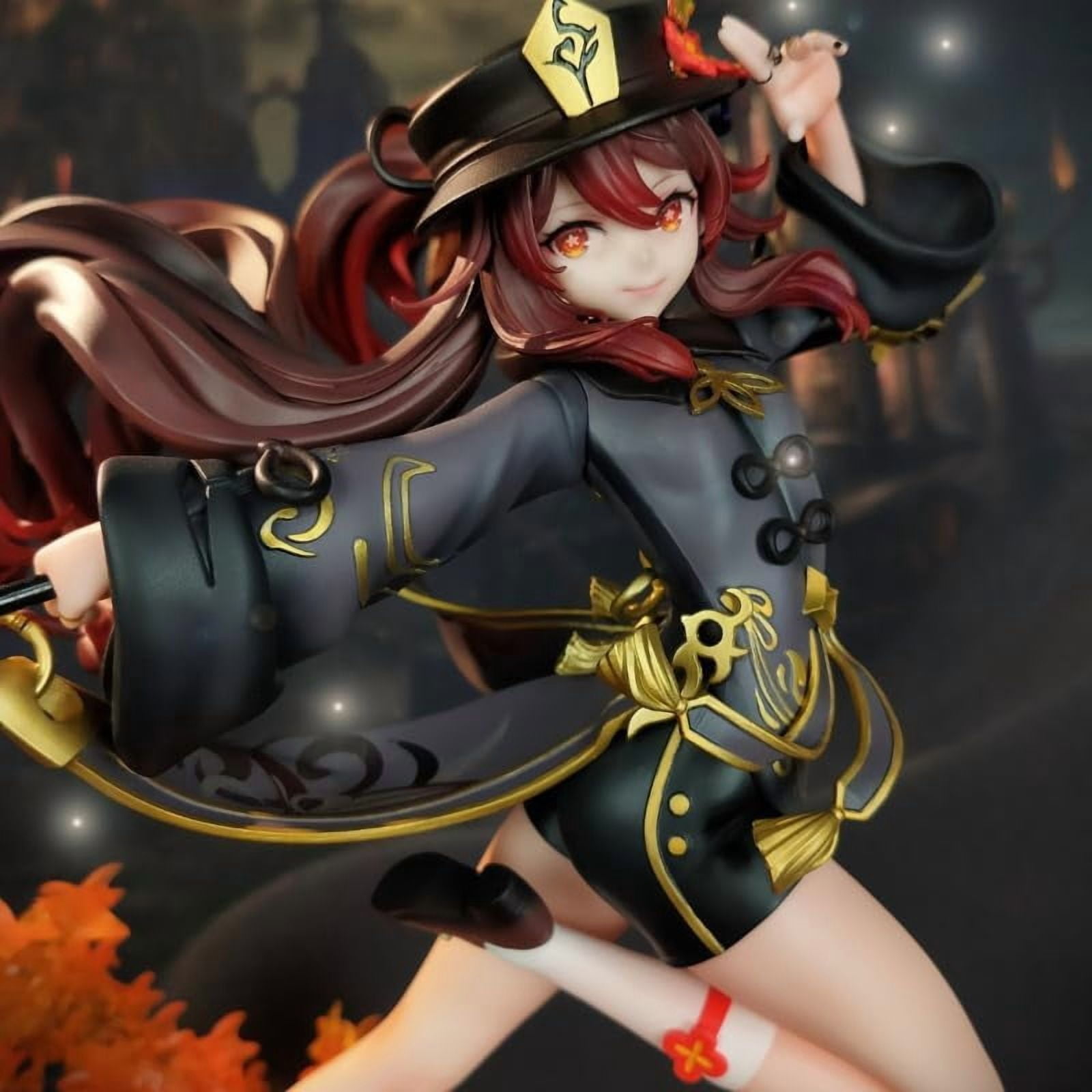 Hu Tao Figure Fighting Genshin Impact Hu Tao Figures 28cm/11inch Handmade PVC Anime Cartoon Character Model Statue Figure Decoration for Anime Fans