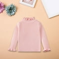 thumbnail image 2 of KAUOD Girls Ribbed Sweater Bell Long Sleeve Stretchy Turtleneck Pullover Sweaters Kids Plain Fall Warm Tops Casual Clothes, 2 of 9