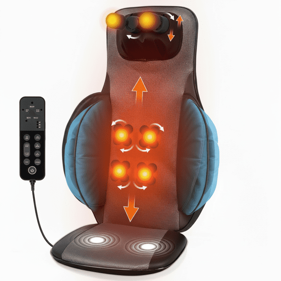 MaxKare Massage Seat Cushion with Heat for Back Pain Relief,  Massager Pad with Vibration,  for Chair, Sofa, Black