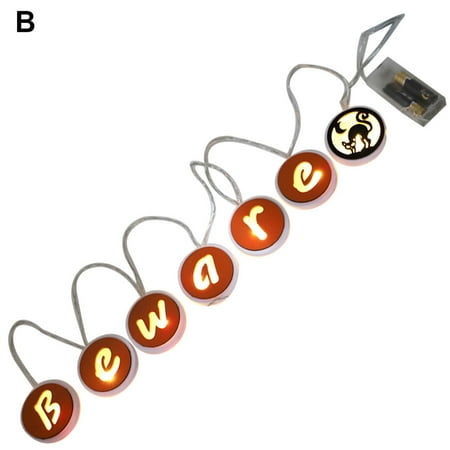 

LYU Cute Wooden Halloween Letters LED Light String Home Decoration Pendant Craft
