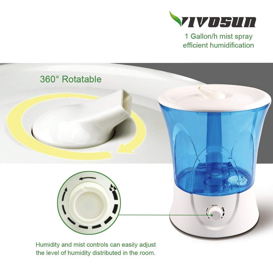 VIVOSUN 6L Cool & Warm Mist Humidifier
