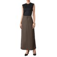 thumbnail image 2 of INSPIRE CHIC Work Pencil Skirt for Women's High Waist Pockets Slip Back Office Midi Bodycon Skirts S Coffee, 2 of 6