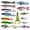 15pcs, variant on Fishing Artificial Lures Kit Mixed Including Front Diving Fin Minnow Surface Popper Crank Baits Pencil Vib With Hook And Soft Accessories For Saltwater Freshwater Trout Bass Tackle Gift Set