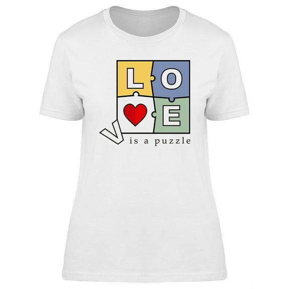 Funny Design Love Is A Puzzle T-Shirt Women -Image by Shutterstock, Female Small