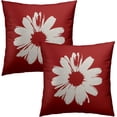 thumbnail image 5 of Red White Daisy Pillow Covers 18X18 Inch Set of 2 Modern Flower Throw Pillows Cover Spring Summer Decorative Pillowcase for Home Sofa Bedroom Porch, 5 of 7