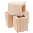 thumbnail image 3 of WEUVEB 4Pcs Khaki Solid Wood Furniture Feet Risers for Sofa Bed Table Height Increase, 3 of 8