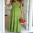 thumbnail image 2 of Femmes Été Boho Maxi Robes Cravate Sangles Découpées Dos Nu Flowy une Longue Robe de Plage, 2 of 6
