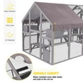 thumbnail image 4 of Aivituvin 110'' Extra Large Catio Outdoor Cat Enclosure, Walk-in Wooden Cat Cage with Bridges, Platforms, Rest Rooms, Roof Cover, 4 of 12