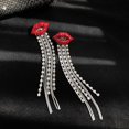 thumbnail image 4 of Aretes de borlas de diamantes de imitación con labios rojos brillantes, joyería para mujer, 4 of 4
