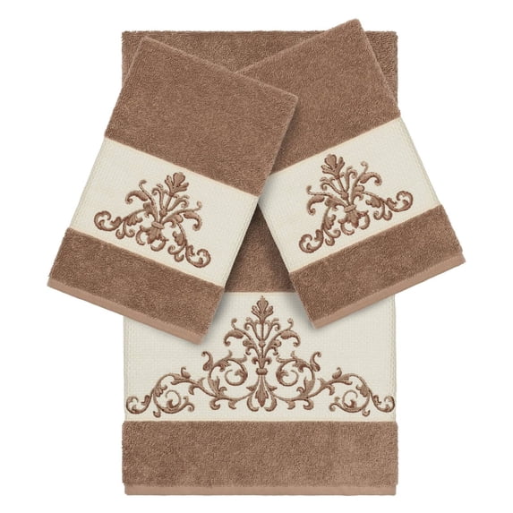 Linum Home Textiles Scarlet Embellished Turkish Cotton Towel Set