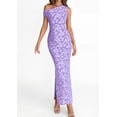 thumbnail image 5 of PRETTYGARDEN Womens Floral One Shoulder Maxi Dress Summer Spring Bodycon Ruched Side Slit Elegant Cocktail Party Dresses, 5 of 10