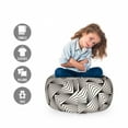 thumbnail image 2 of Geometric Storage Toy Bag Chair, Repeating Triangular Shapes in Geometric Forms and Bohemian Effects, Stuffed Animal Organizer Washable Bag, Small Size, Ivory and Charcoal Grey, by Ambesonne, 2 of 3