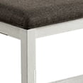 thumbnail image 2 of Rune 41 Inch Counter Height Bench Off White Wood Base Gray Padded Seat - Saltoro Sherpi, 2 of 5