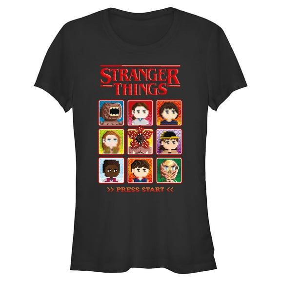 Netflix Juniors' Stranger Things Character Box 8 Bits Players T Shirt