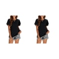 thumbnail image 4 of Minnieouse Camiseta de mujer con volantes de Color sólido cuello estética linda blusa suelta fiesta noche Club verano Top niñas ropa Type19 NO19, 4 of 6