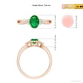 thumbnail image 4 of Angara Natural 0.66 Ct. Emerald with Diamond Classic Ring in 14K Rose Gold for Women (Ring Size: 11.5), 4 of 9