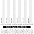 thumbnail image 2 of 30M 6 Styles Polyester Non Slip Knitted Elastic Cord Sets Elastic Band for Clothing Sewing Flat White 10~14mm 5m/style, 2 of 5
