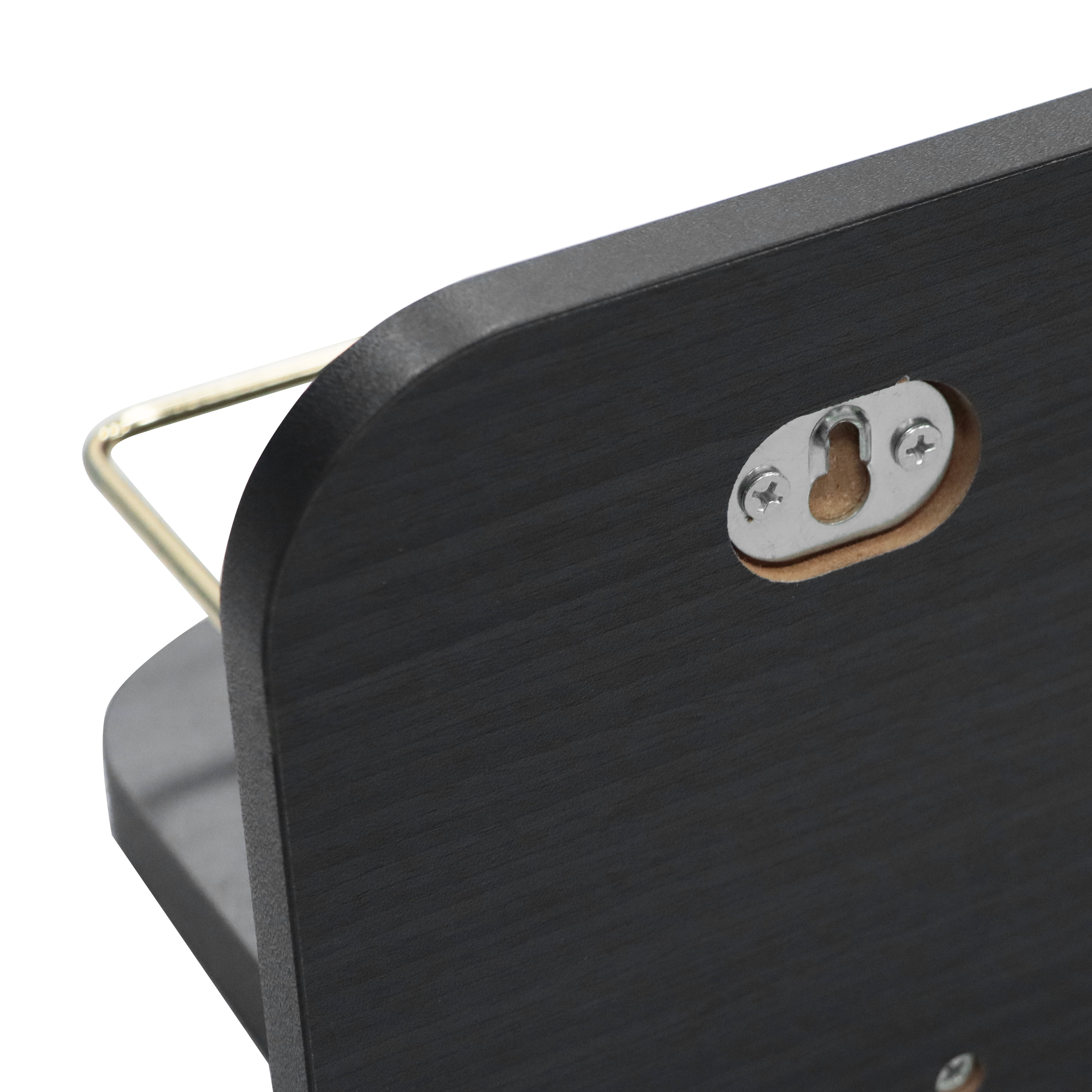 Better Homes & Gardens 23 inch Black  Shelf with Gold Metal Rail