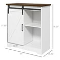 thumbnail image 2 of KWUXIN Buffet Cabinet, Farmhouse Kitchen Sideboard with Sliding Barn Door & Adjustable Shelves, Console Table for Entryway, Wooden Storage Cabinet for Kitchen Living Room Dining Room,White, 2 of 11