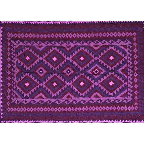 Ahgly Company Indoor Rectangle Southwestern Purple Country Area Rugs, 4' x 6'