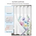 thumbnail image 4 of No Hook Shower Curtain with Snap-in Liner, Colorful Spring Floral Waterproof Fabric Bathroom Curtains, Farmhouse Flowers Modern Botanical Art Bath Curtains & Mesh Top Window 54"x78", 4 of 9