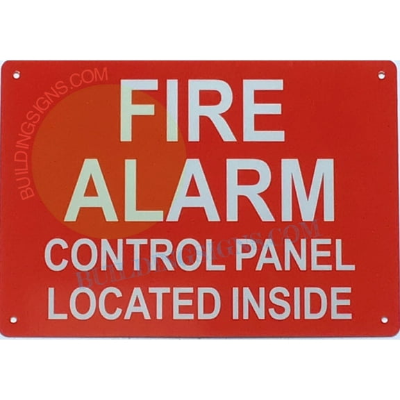 FIRE ALARM SIGN (7X10,Red,Aluminum) -ref21022