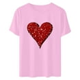 thumbnail image 4 of ICHUANYI Women's Shirts Valentine's Day Fashion Casual Crew Neck Short Sleeve Tops Print T-shirt Cloth New Trending, 4 of 6