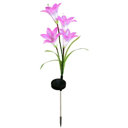 Solar Powered Garden Outdoor Decorative Landscape Led Flower Lights Solar Powered Garden Outdoor Decorative Landscape Led Flower Lights Four Lily
