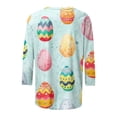 thumbnail image 5 of Savings Easter 3/4 Sleeve Round Neck Shirts Women Casual Cute Print Tee Summer Lightweight Pullover Tops (XL, Light Blue), 5 of 5