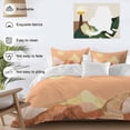 thumbnail image 5 of Abstract Line Peaks Twin Size Comforter Set, Modern Geometric Lines Sunset Hills Orange Bedding for All Seasons, 4 Pcs Bed Set, 1 Quiltcover (68"x86") ,1Sheet(67"x116"), 2Pillowcases (30"x20"), 5 of 9