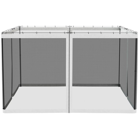 12' x 10' White Replacement Gazebo Sidewall with Zipper