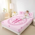 thumbnail image 4 of jejeloiu Chic Western Cowgirl Twin Sheet Sets,Pink Horseshoe Stars Bedding For Girls Kids 3pcs, 4 of 7