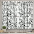 thumbnail image 2 of Ambesonne Europe Valance & Curtain, Europe Famous Places Drawing, 55"x45", Black White, 2 of 7