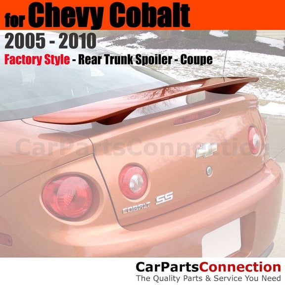 Trunk Spoiler Compatible With 2005 2006 2007 2008 2009 2010 Chevrolet Cobalt Coupe Factory Style 2-Post Pedestal Painted Color WA8624 Polar White