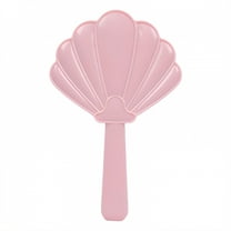 RAGUPEL Hand Mirrors with Handle,Scallop Mirror 7.9"*4.9"*0.8" Handheld Mirror with Handle,Aluminum Mirror Hand Mirrors with Handle,Pink