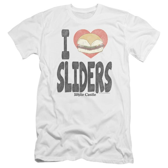 White Castle - I Heart Sliders - Premium Slim Fit Short Sleeve Shirt - Large