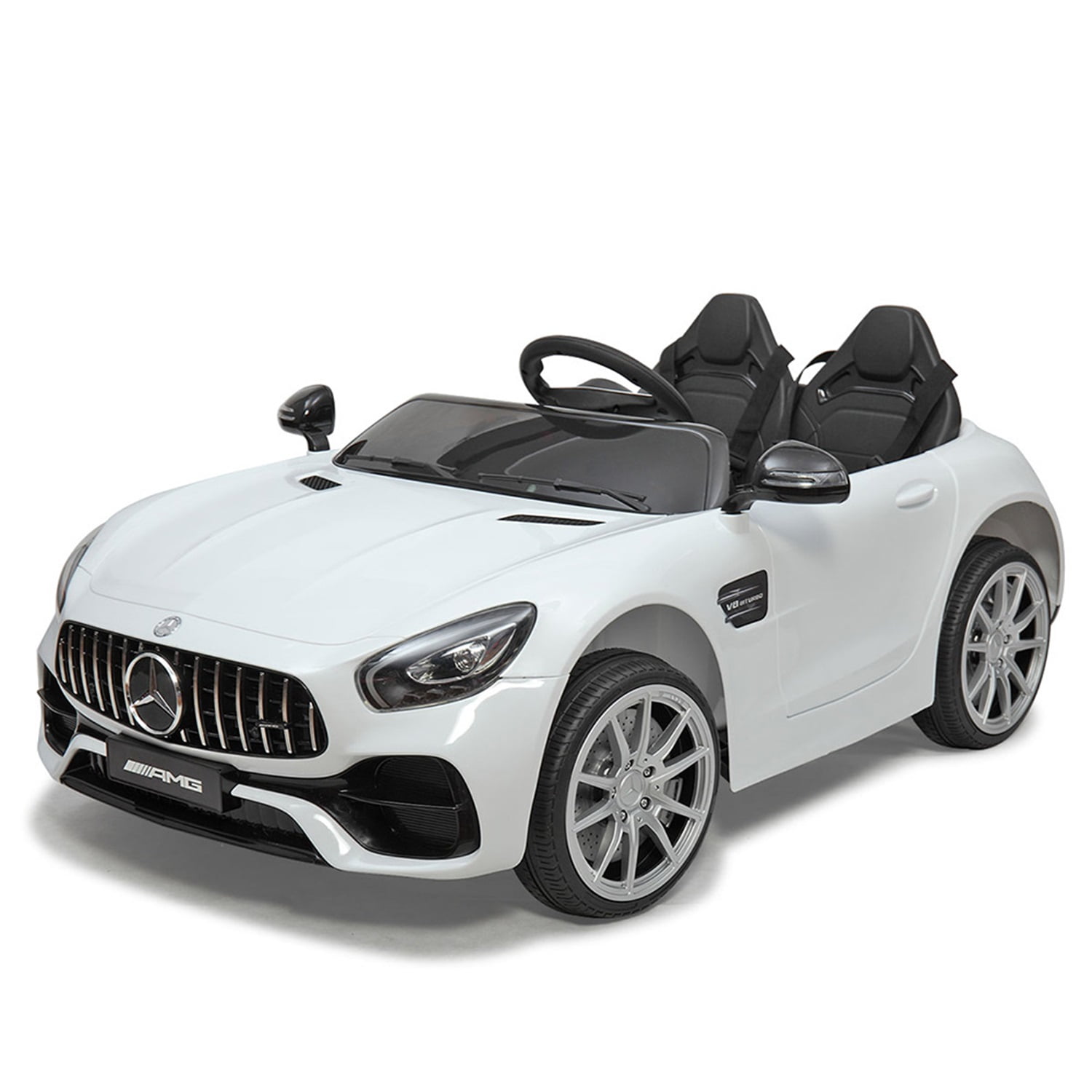 CIPACHO Licensed Benz GT 12V Powered Ride On Toy Car 2-Seat Kids Car Toy with MP3, Radio, Speed Shift, LED Lights, White CIPACHO Licensed Benz GT 12V Powered Ride On Toy Car 2-Seat Kids Car Toy with MP3, Radio, Speed Shift, LED Lights, White