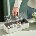 thumbnail image 7 of WSBDENLK Storage Bins Makeup Storage Stackable Organizer Box for Bathroom Vanity,Tray Kitchen Drawer Organizer with Lid and Drainer - Plastic Kitchen Cutlery Tray and Utensil Storage, 7 of 7
