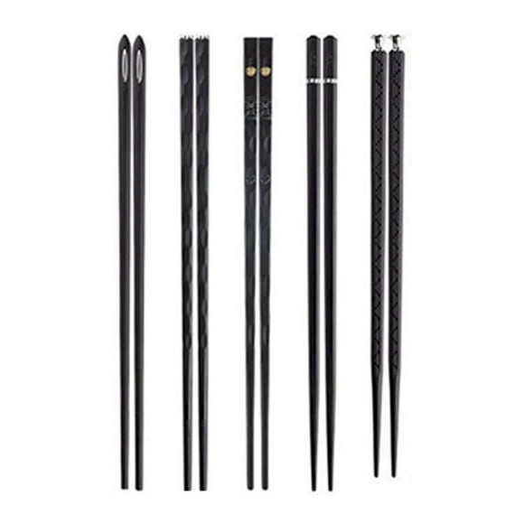 Mashaouyo Clearance Dinnerware 5Pairs Reusable Chopsticks Chopstick Alloy Chinese Chopstick Plastic Chopstick Kitchen Tableware Set
