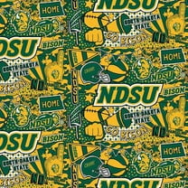 North Dakota State University Pop Art Graffiti Print Cotton Fabric-Sold by the yard