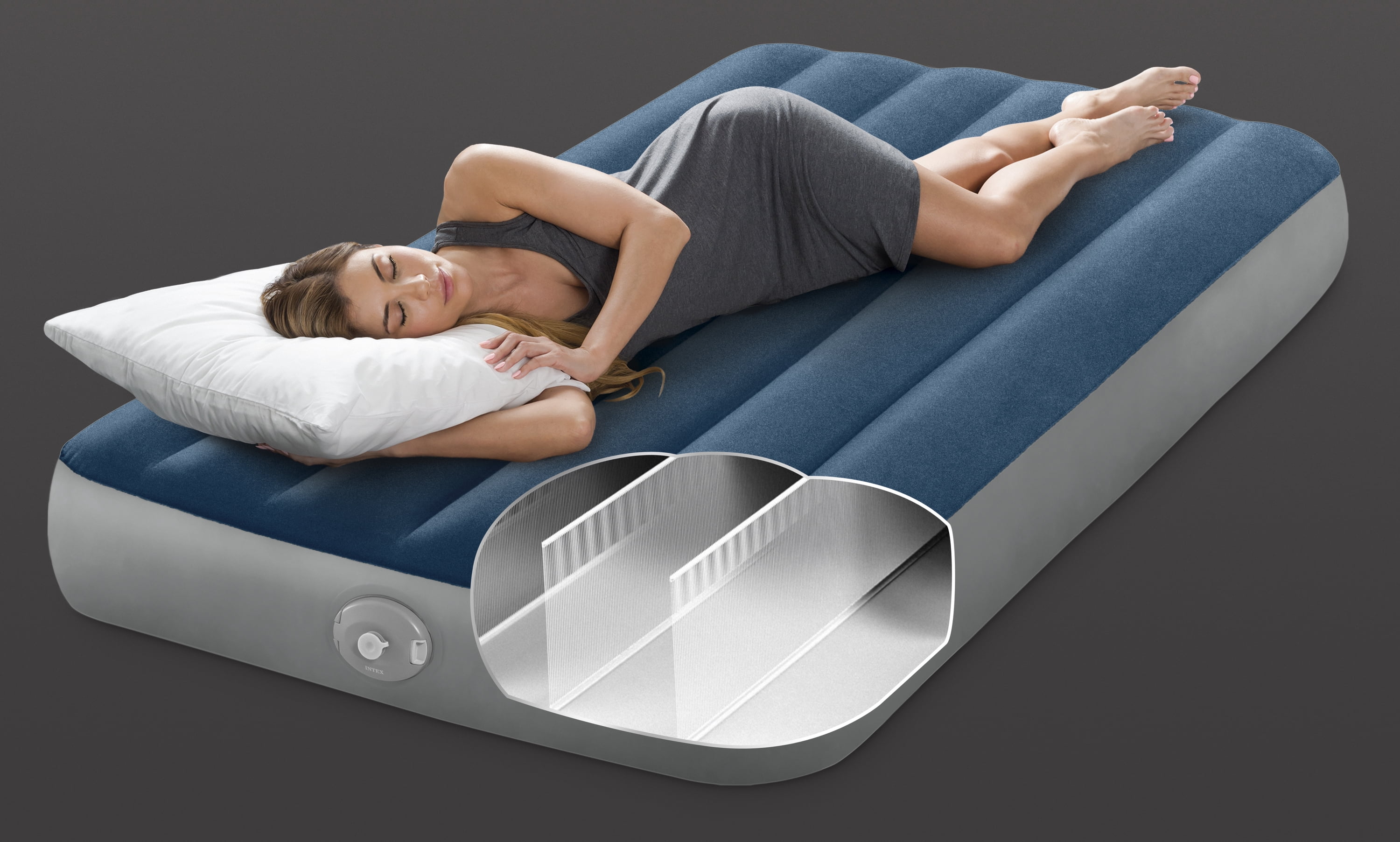 Intex Dura-Beam Prestige Downy Twin 10" Air Mattress with Multi-use Rechargeable Pump