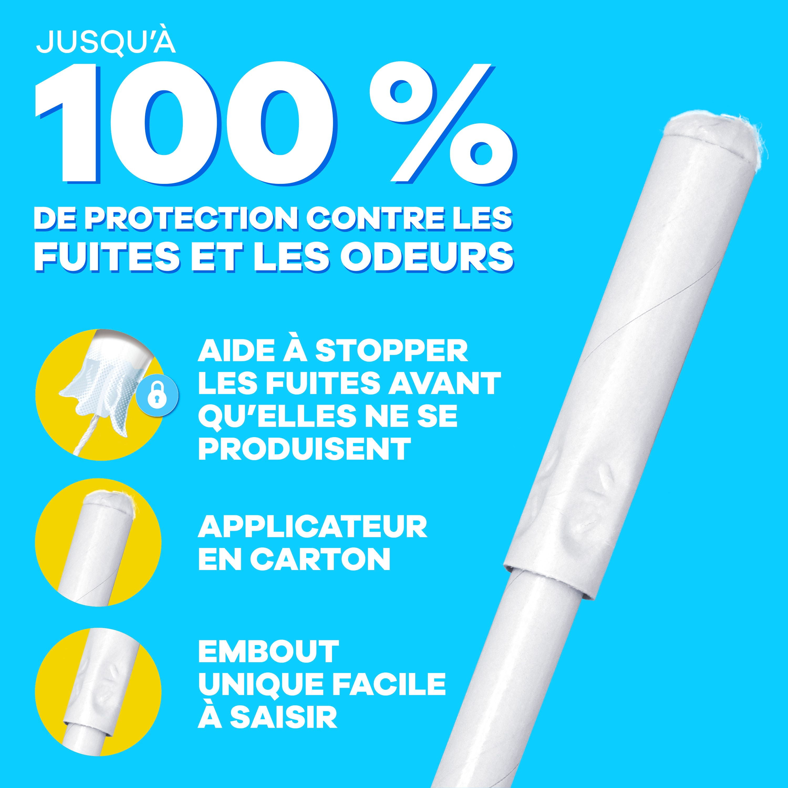 Tampax Cardboard Tampons Super Plus Absorbency, Anti-Slip Grip, LeakGuard Skirt, Unscented, 40CT