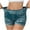 Army Green, variant on Karight Faux Jeans Shorts for Women Summer Mid Rise Stretchy Denim Shorts Butt Lifting Slimming Ripped Shorts for Curvy Women