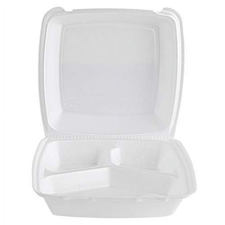 Conserveware PLA Lined Clamshell Hinged Container 3 Compartment - 8 x 8 x  2.5 - 42SHDL8S3 - 200/Case - US Supply House