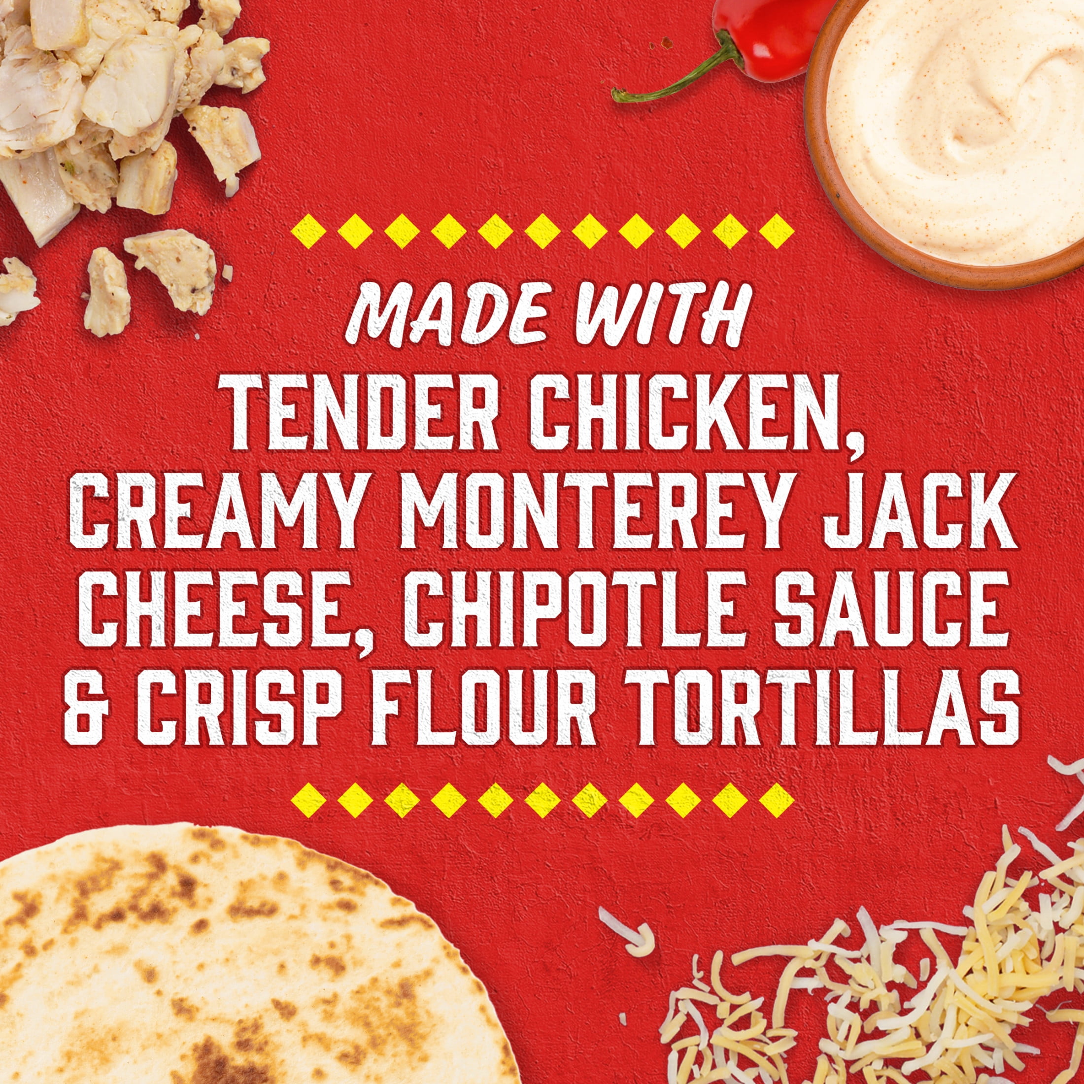 Delimex Chipotle Chicken Crispy Quesadillas, 8 oz box
