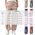 thumbnail image 3 of Inleife Women Quick Dry Harem Wide Leg Barrel Pants Elastic Waist Side Pockets Casual Straight Long Trousers, 3 of 6