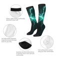 thumbnail image 5 of Fotbe Green Lightning Flash print Women's Men's Novelty Crew Socks Cotton Socks Knee High Socks for Walking,Running,Nurses,Pregnancy, 5 of 8