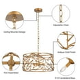thumbnail image 2 of LNC 4-Light Antique Brass Modern/Contemporary Cage Chandelier for Living Room, 2 of 10